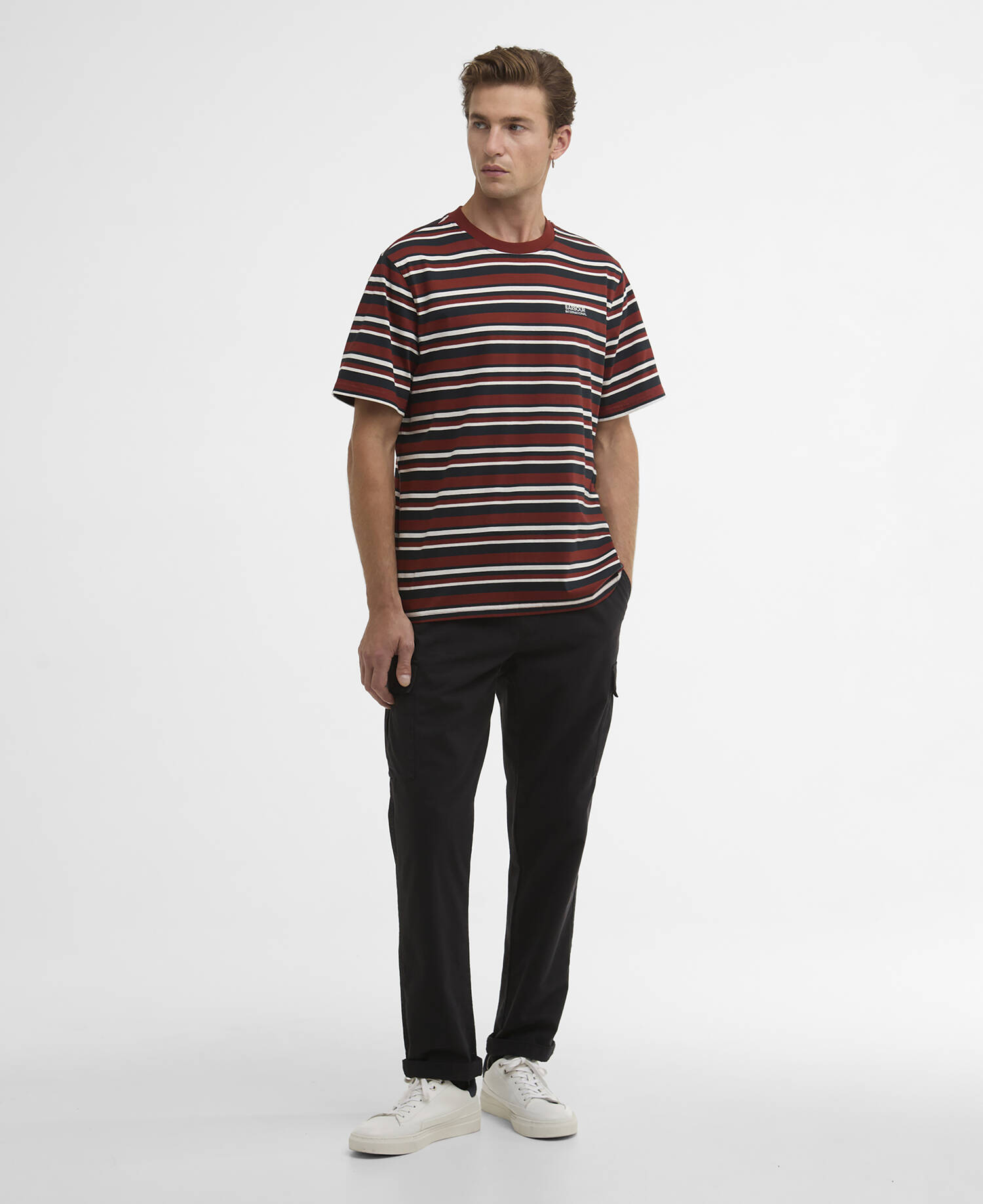 Burnwood Striped T-Shirt Burnt Henna image number 1