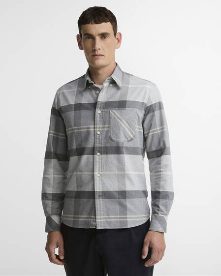 Barbour Hemd Mineral Tartan Dunoon Authentic Fit Ice Granite