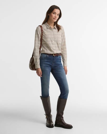 Woodside Tailored Long-Sleeved Shirt Birch Tattersall