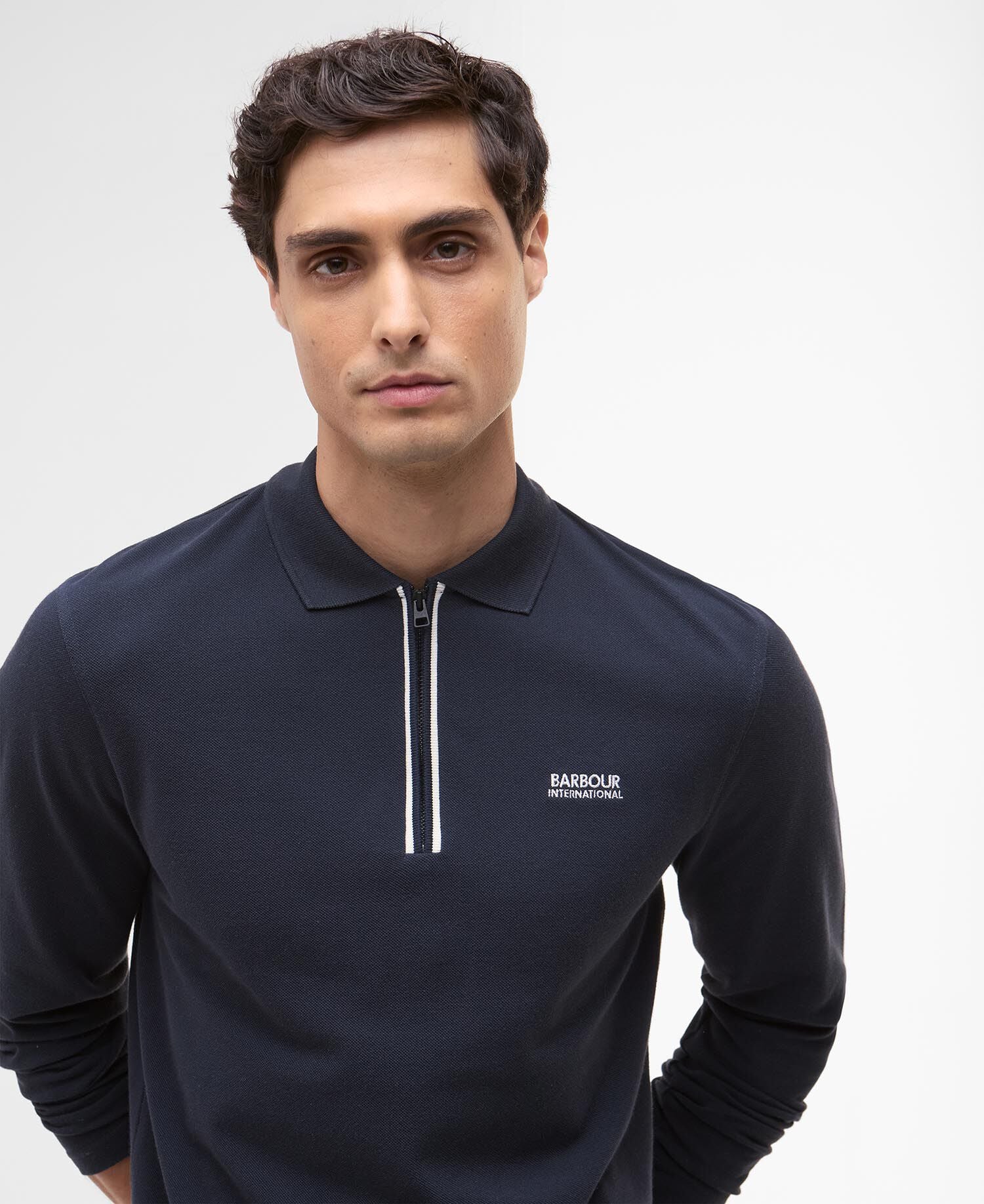Marshall Long-Sleeved Polo Shirt Navy