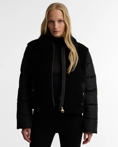 Luna Fleece Quilted Jacket Black