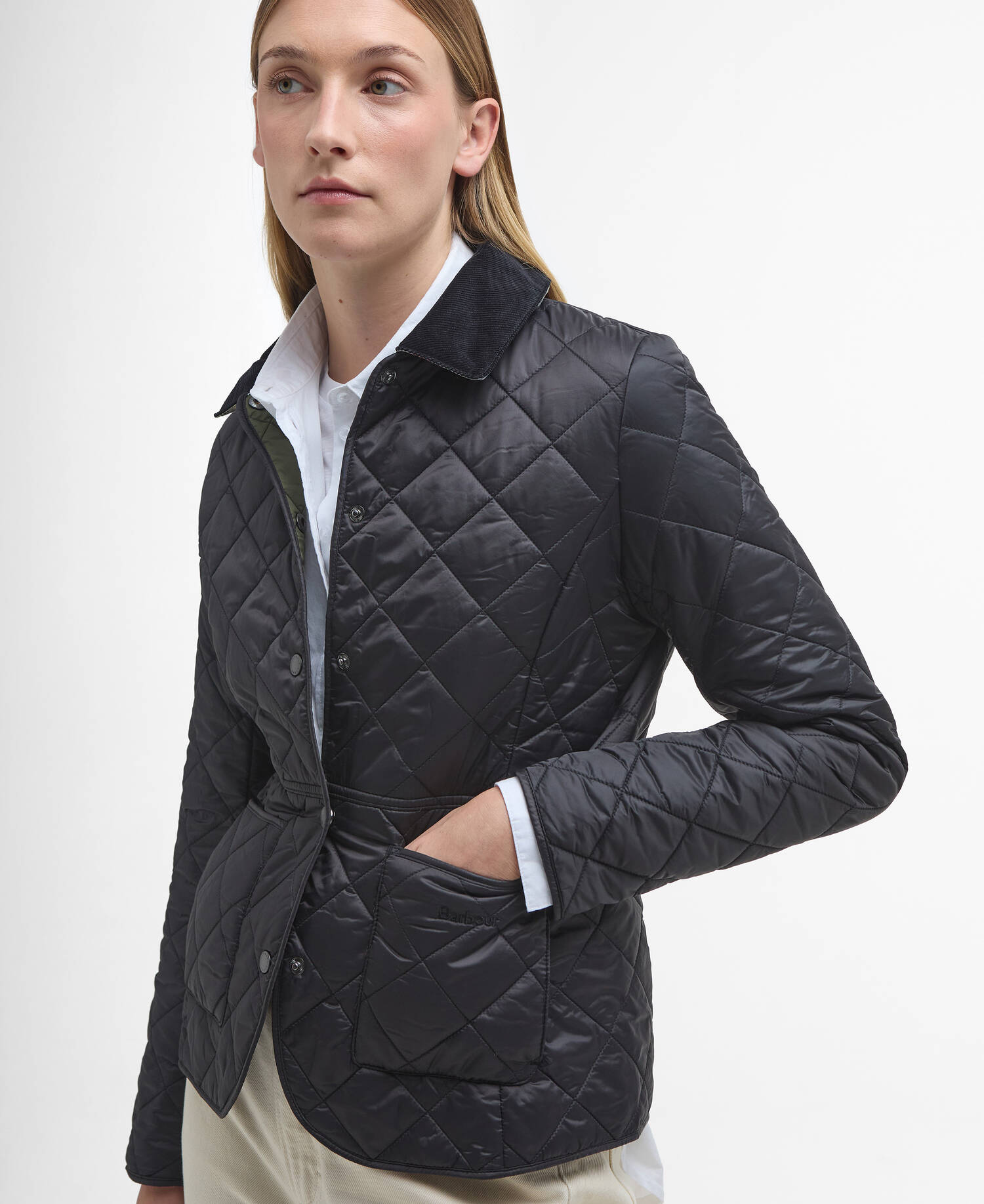 Deveron Quilted Jacket Black-Olive image number 3