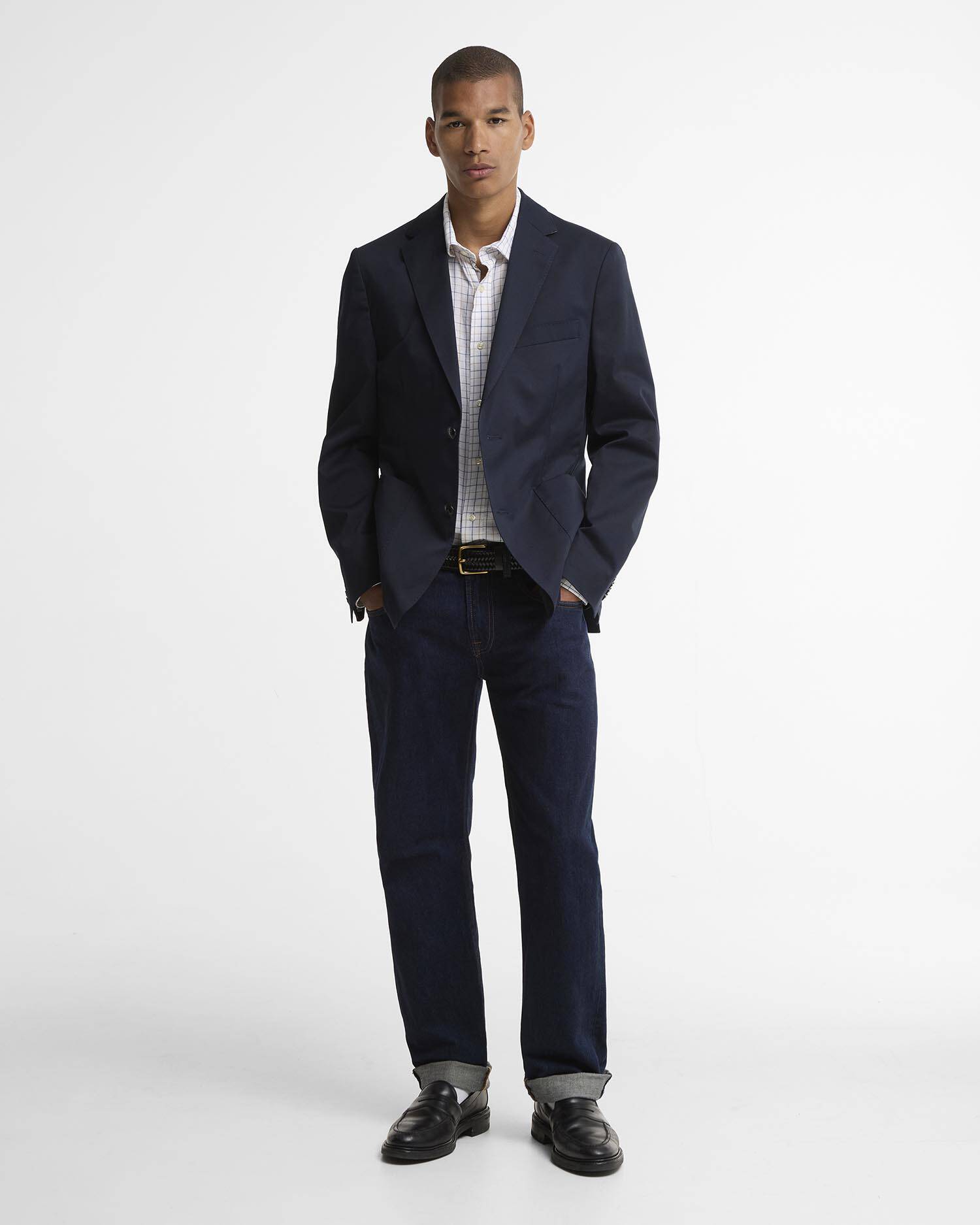 Bellamy Cotton Blazer Navy image number 1