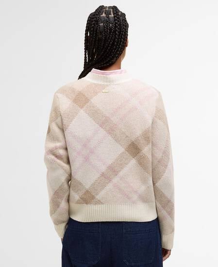 Sara Tartan Wool-Blend Crew Neck Jumper Multi