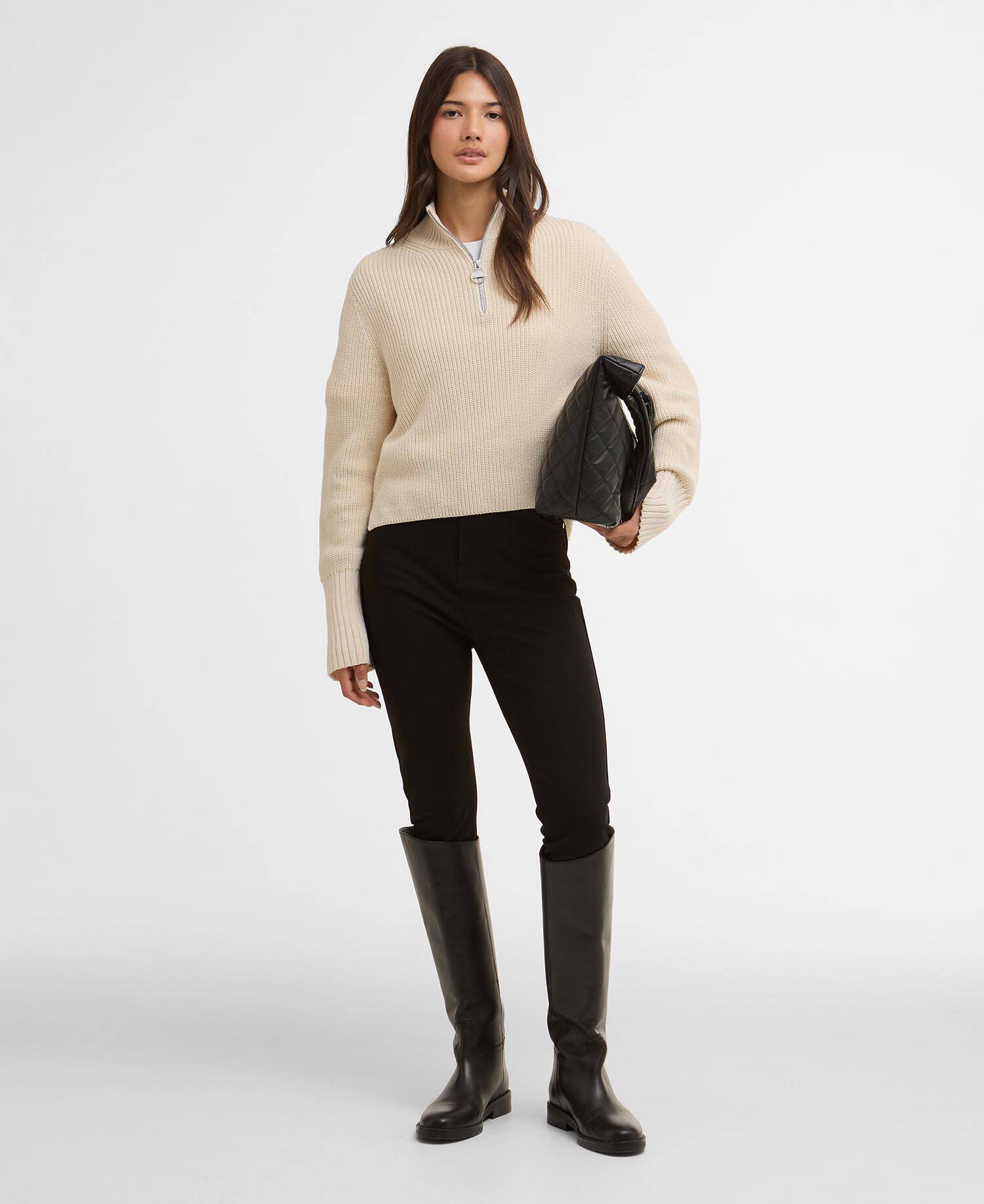 Strickpullover Kennedy Half-Zip Bone White image number 1