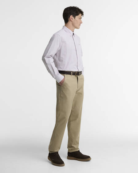 Sheldane Striped Regular Long-Sleeved Shirt Mauve