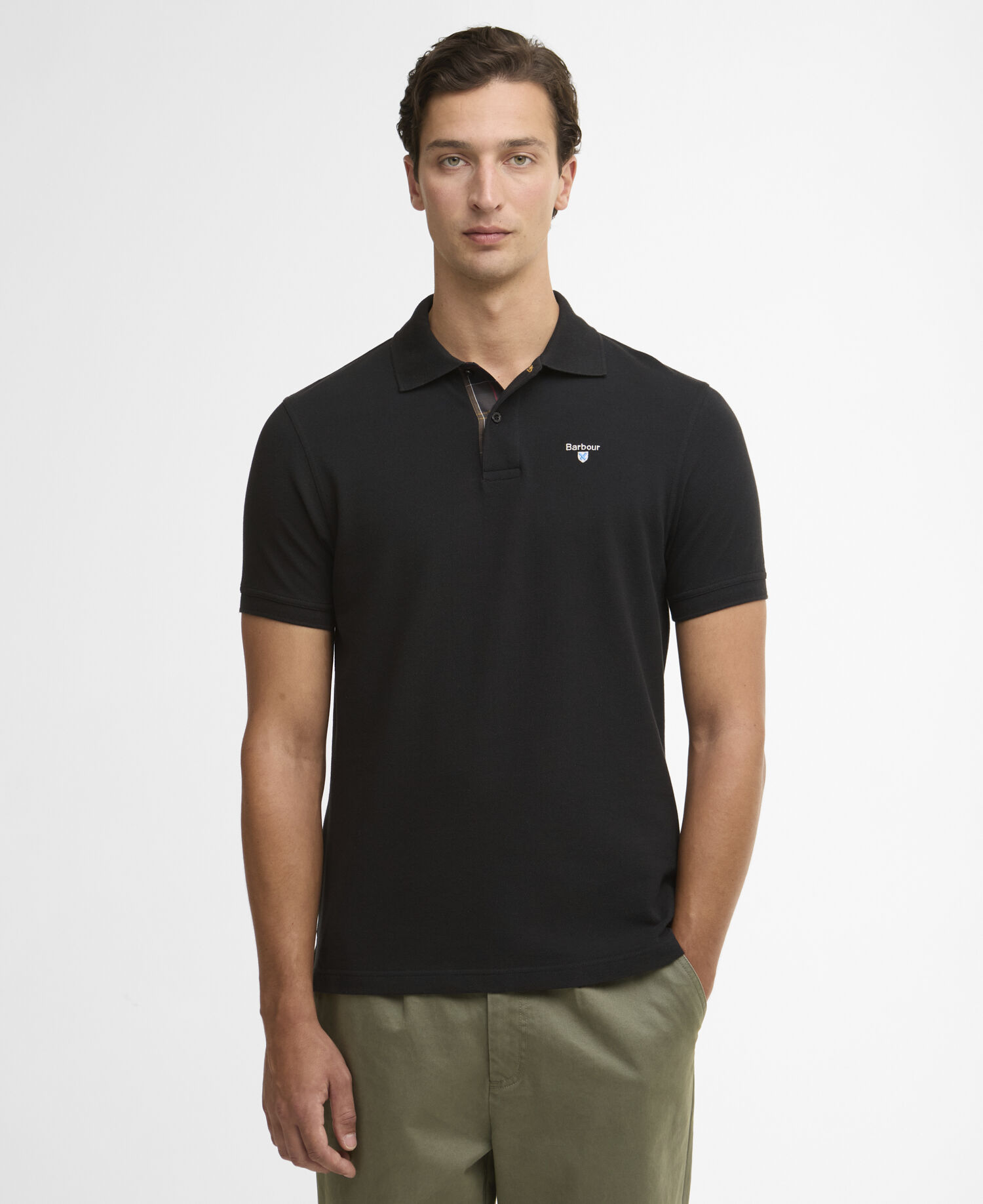 Tartan Pique Polo Shirt Black/Classic