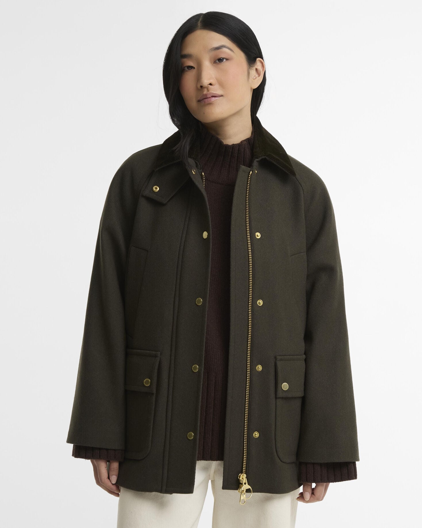 Women's Bedale Wool Coat Olive / Shadow Classic
