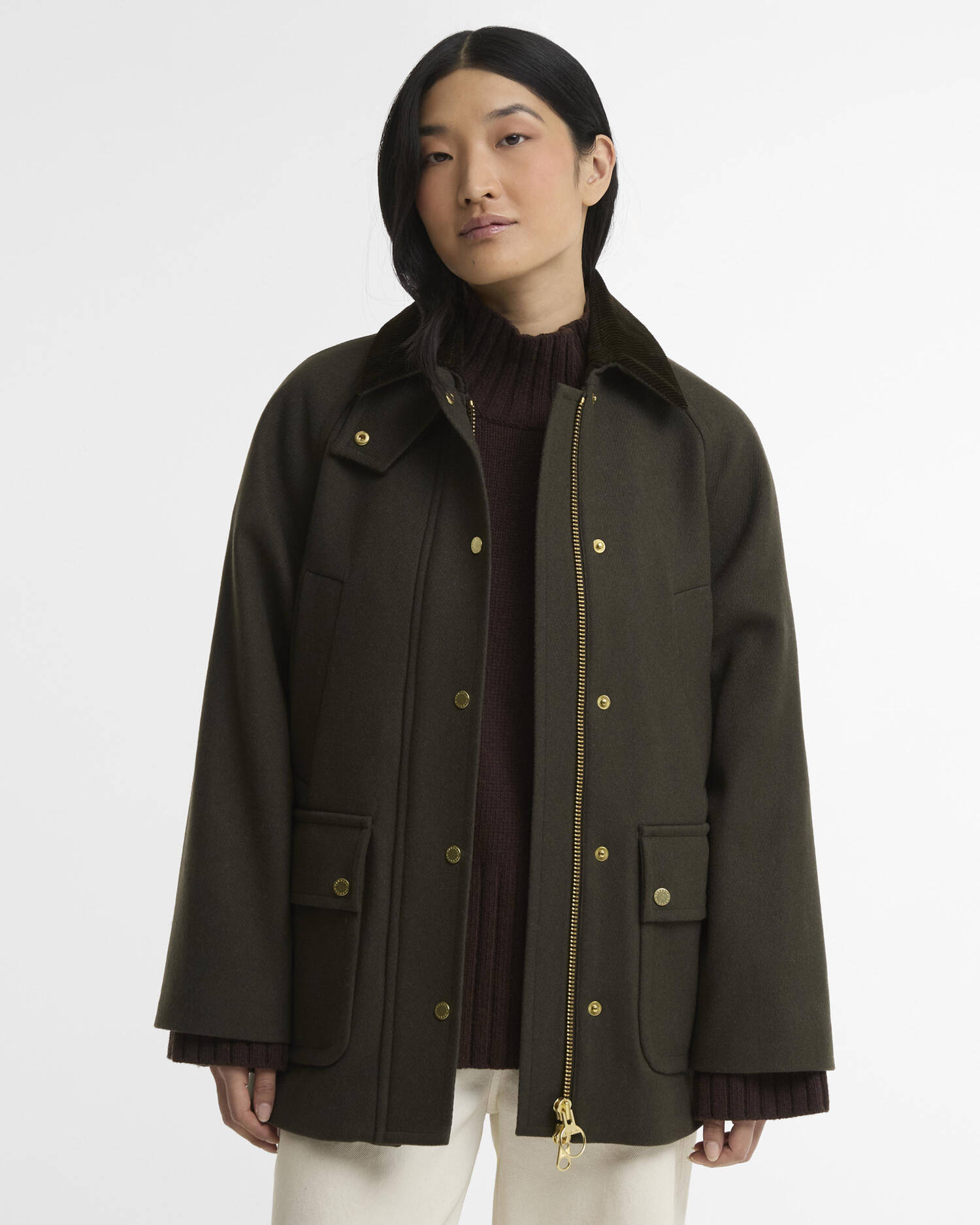 Women's Bedale Wool Coat Olive / Shadow Classic image number 0