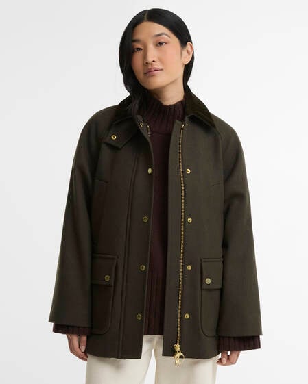 Women's Bedale Wool Coat Olive / Shadow Classic