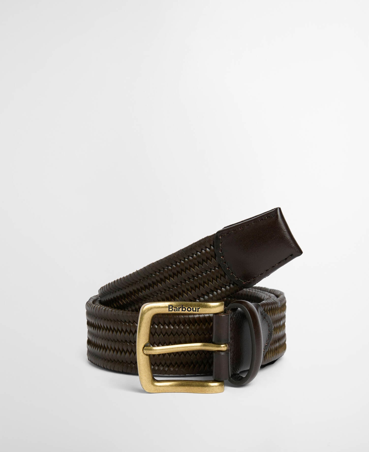 Lederg&uuml;rtel Stretch Dark Olive image number 0
