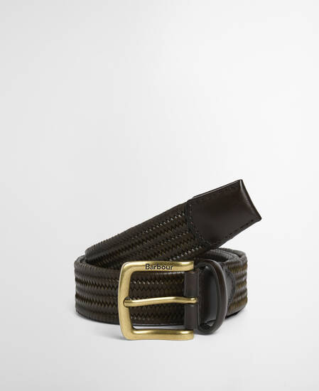 Lederg&uuml;rtel Stretch Dark Olive