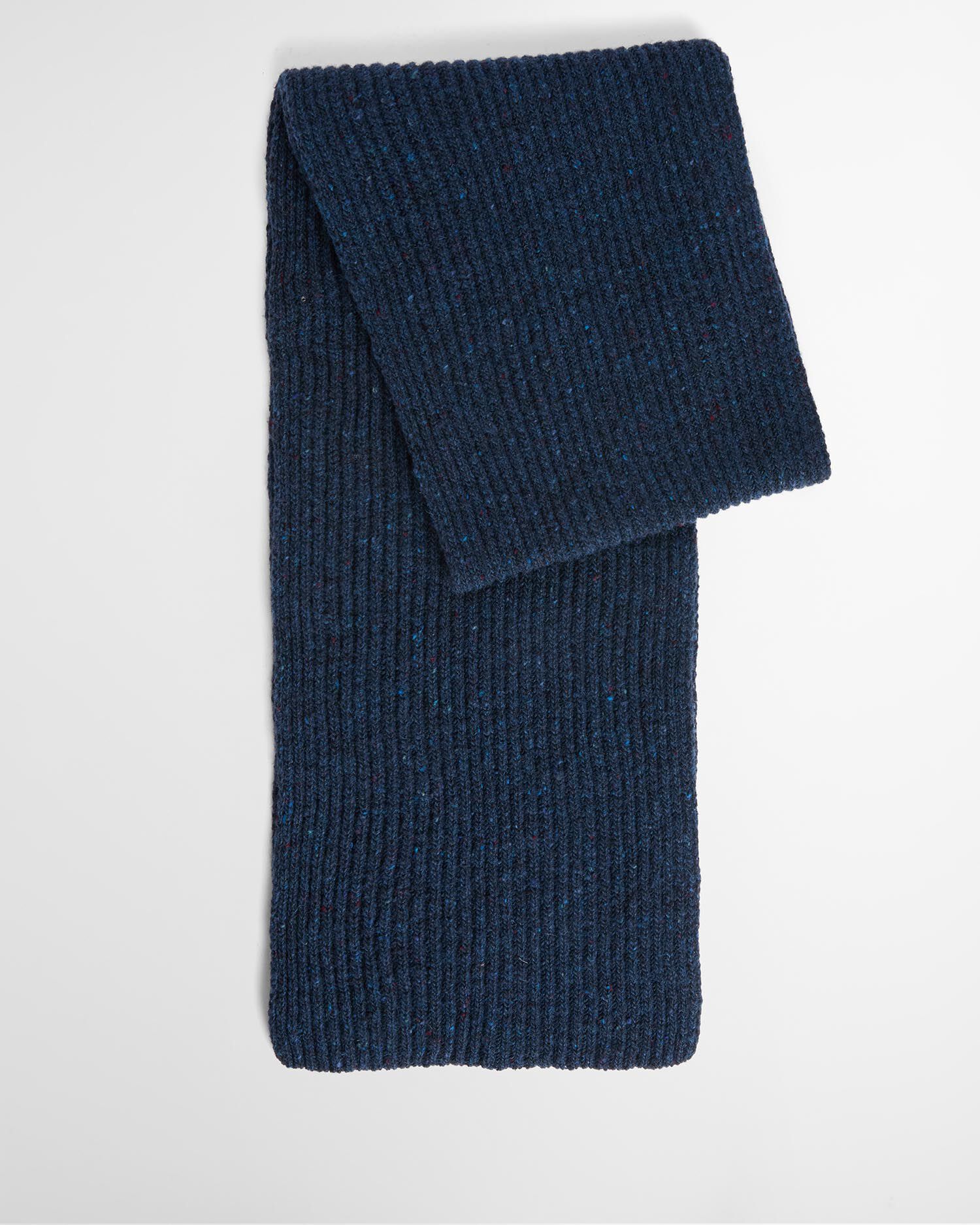 Scottish Donegal Tweed Scarf Navy