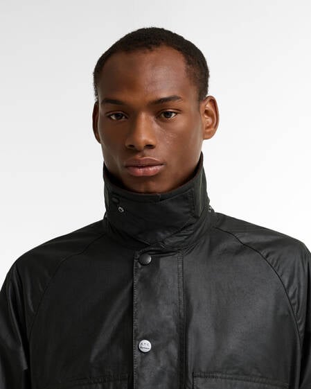 Barbour x A.P.C. Sugarlump Bedale Long Waxed Jacket Dark Sage