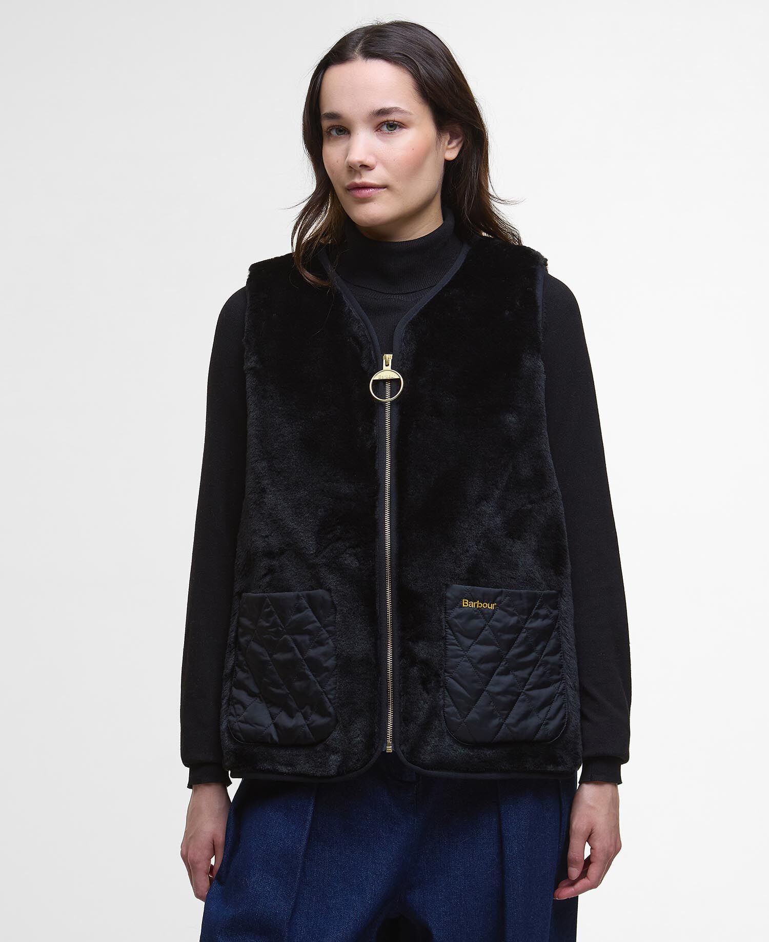 Karin Faux-Fur Gilet Black Fur