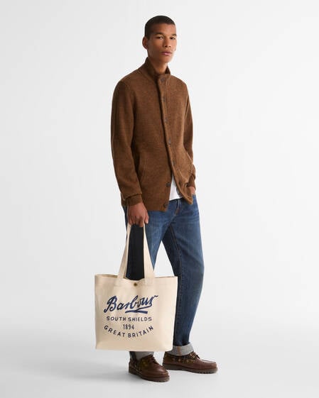 Script Tote Bag Deep Blue