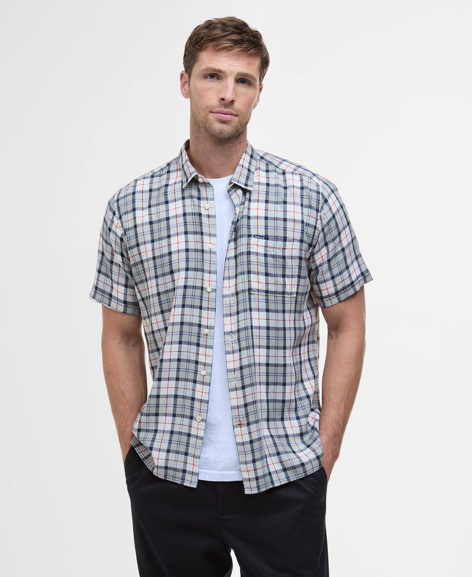 Midfield Tartan Regular Short-Sleeved Shirt Bleached Pine Tartan image number 0