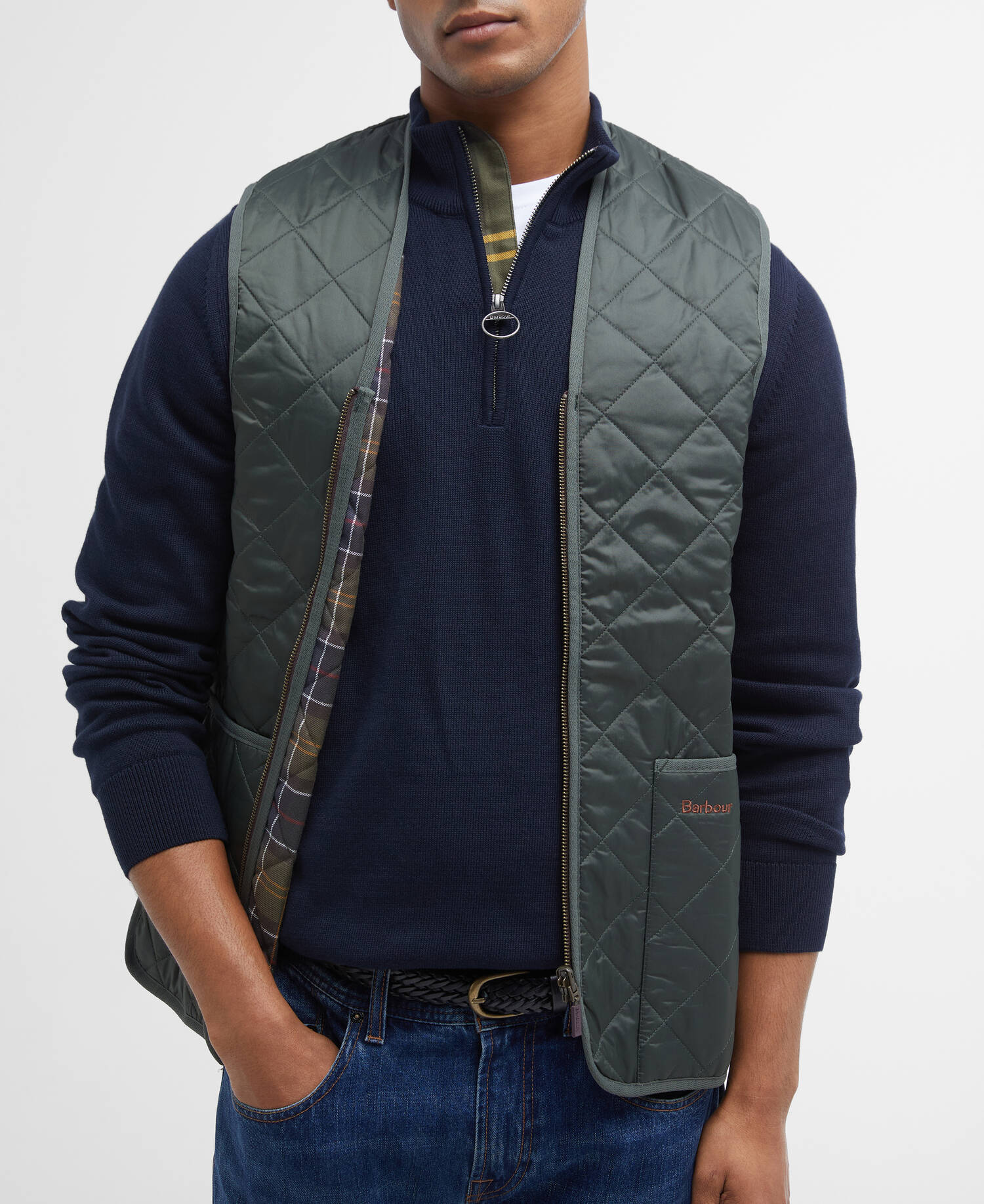 Quilted Zip-In Liner Olive-Classic image number 4