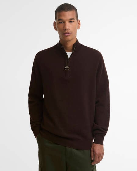 Ronson Wool-Cashmere Half-Zip Jumper Peat
