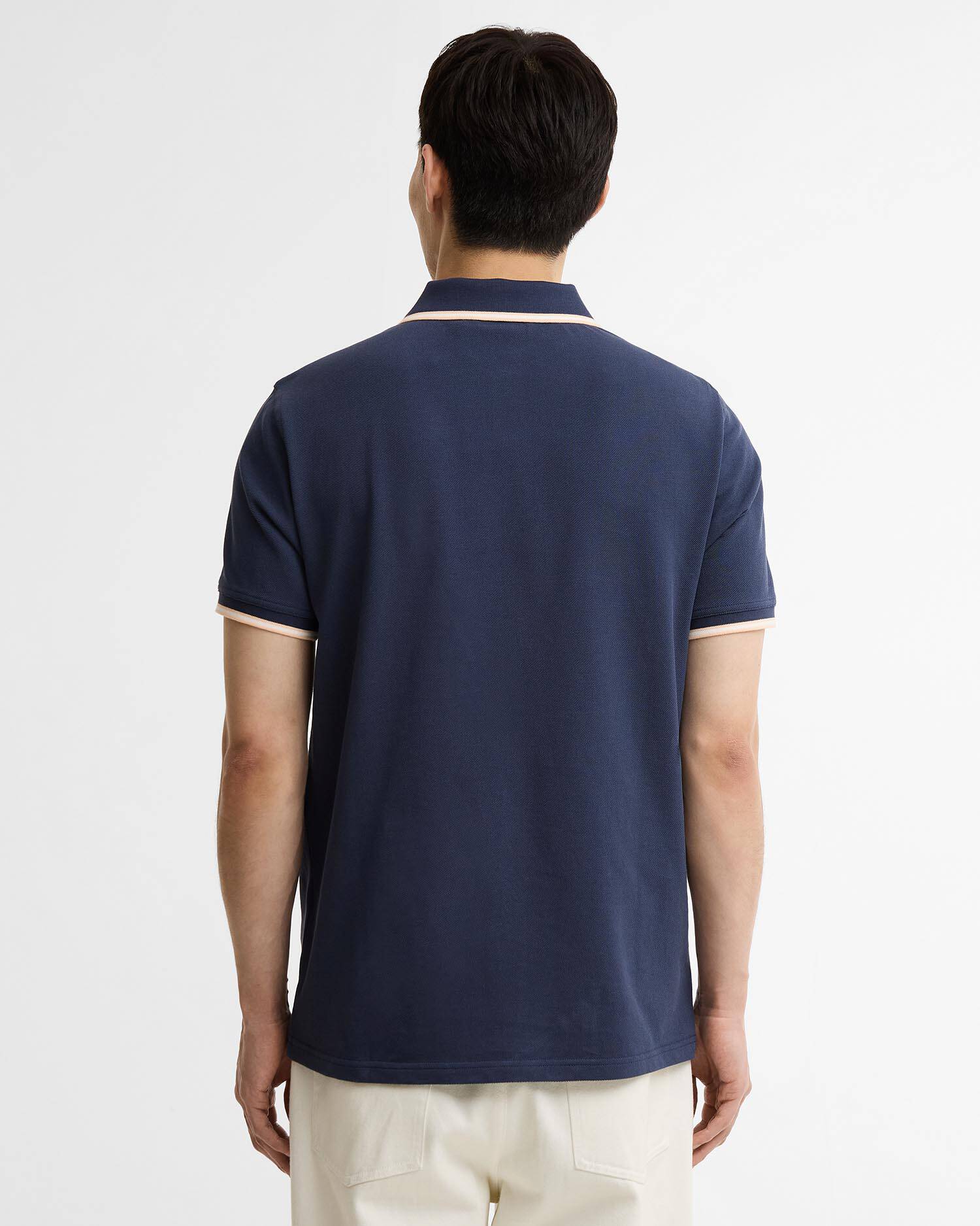 Evan Short-Sleeved Polo Shirt Oxford Navy image number 2