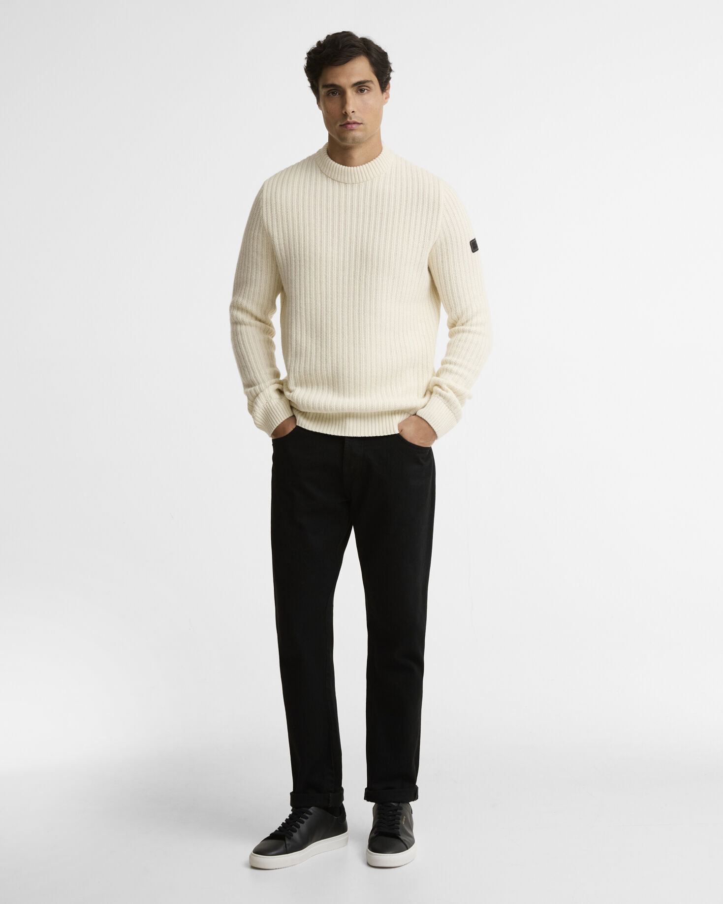 Oxham Wool-Blend Crew Neck Jumper Whisper White