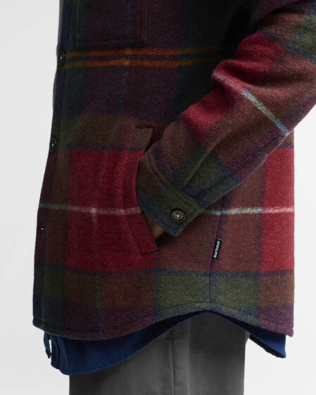 Woodlane Brushed Check Overshirt Winterberry Tartan