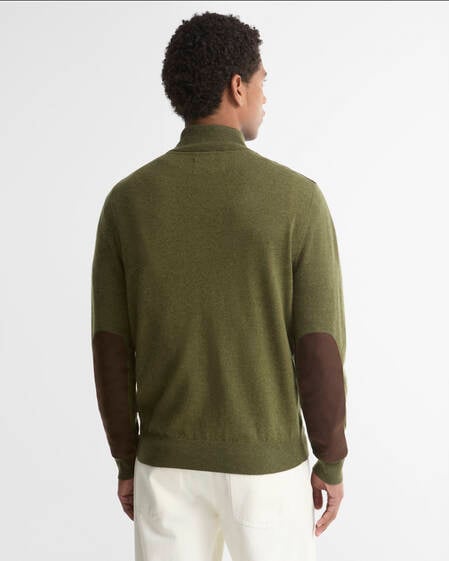 Whitworth Wool-Cashmere Half-Zip Jumper Sage