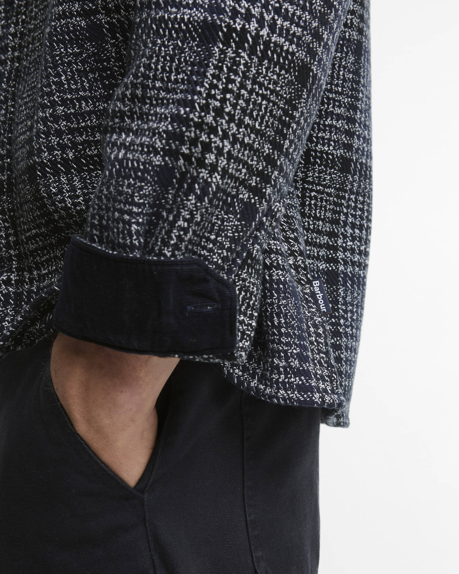 Barbour Hemd Millom Houndstooth Relaxed Fit Grey Marl image number 4