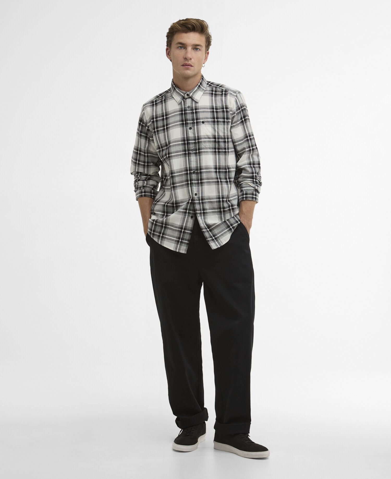 Keeran Check Long-Sleeved Shirt Black