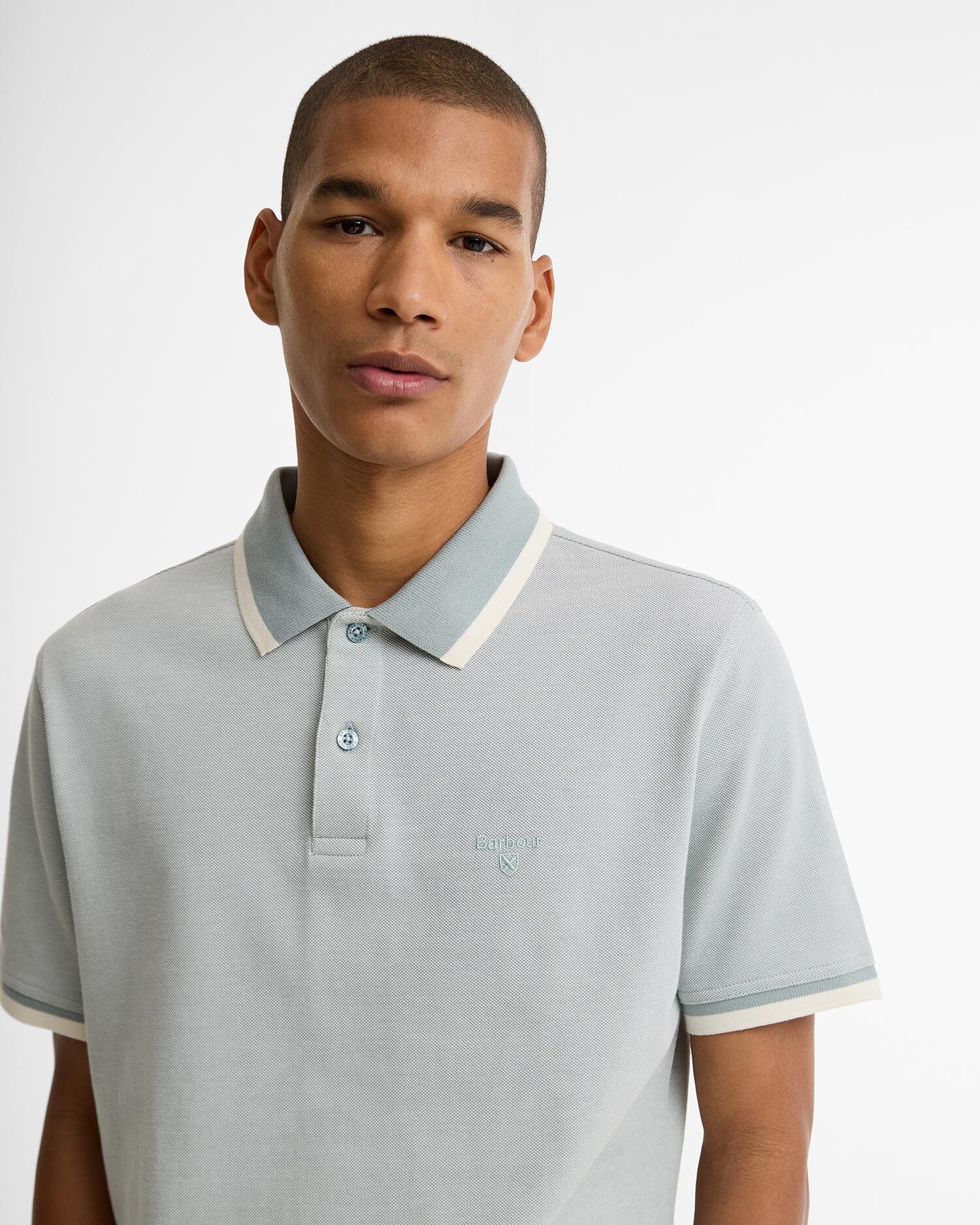 Polo Barnard a maniche corte Dusty Slate