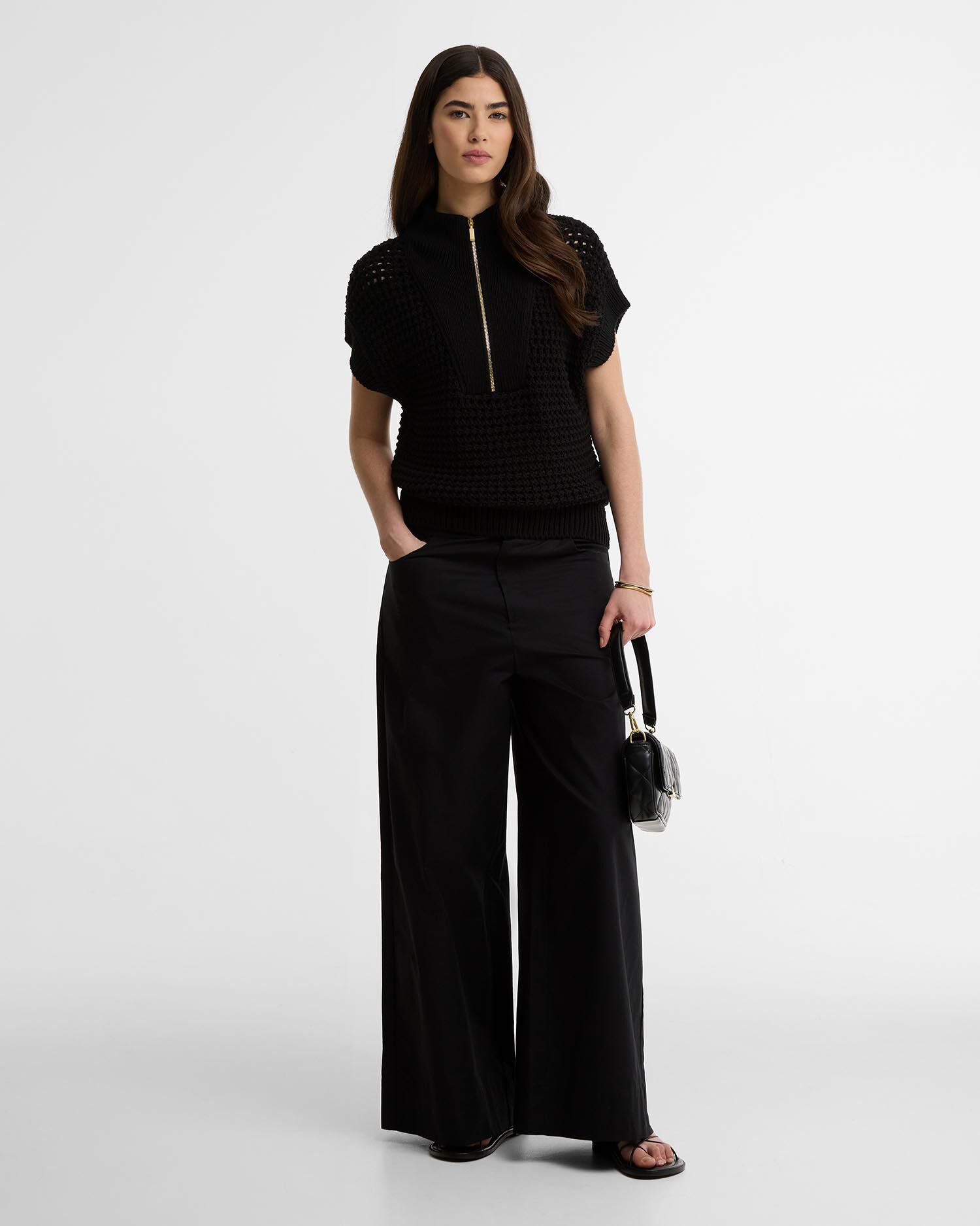 Niamh Knitted Vest Black