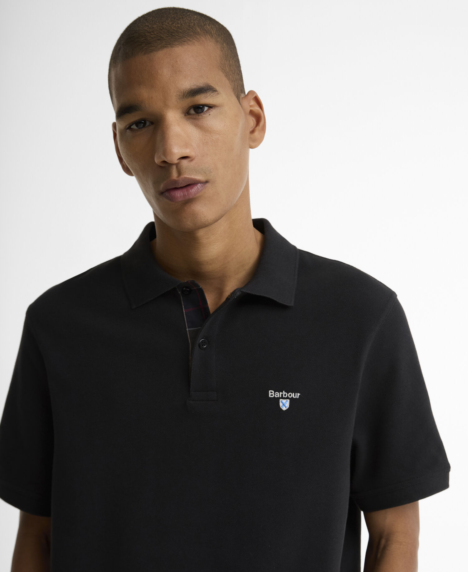 Tartan Pique Polo Shirt Black/Classic