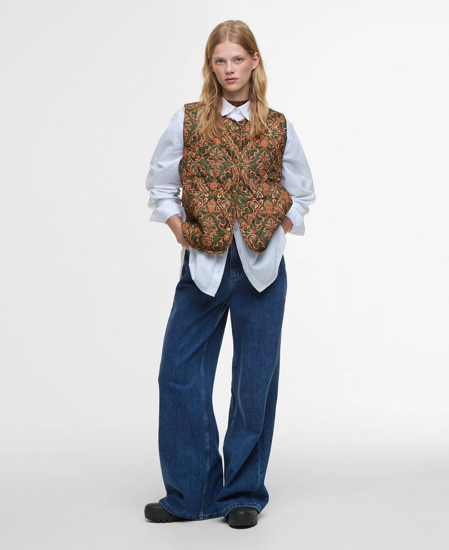 Barbour FARM Rio Fernanda Liner Pineapple/Green Heart Print image number 1