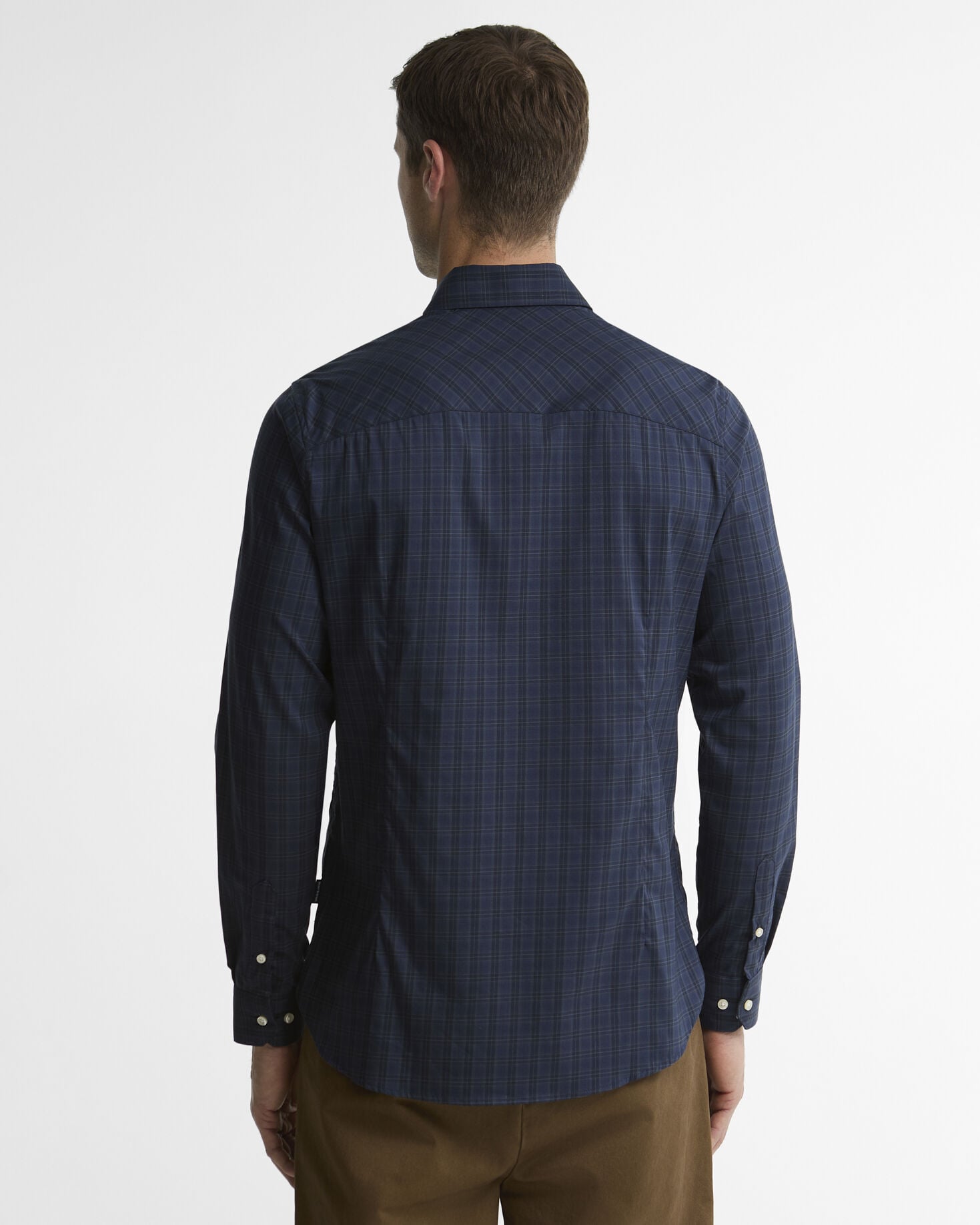 Harleton Tartan Tailored Long-Sleeved Shirt Midnight Loch