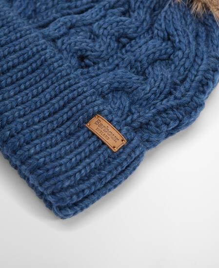 Beanie Penshaw Cable Knit Navy Peony