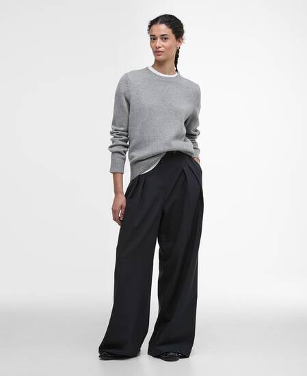 Woodhouse Wool-Cashmere Crew Neck Jumper Grey Marl