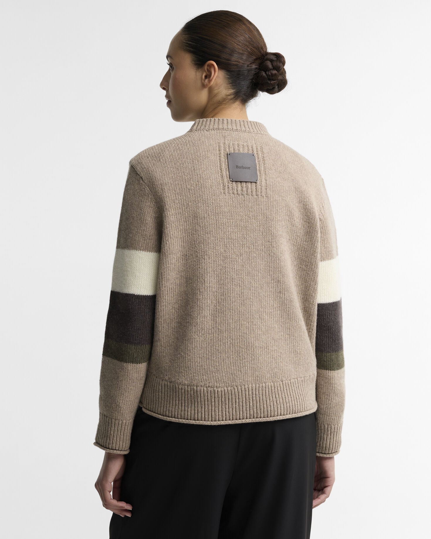 Maglione girocollo Wrenwood in lana con motivo a righe Warm Trench Multi
