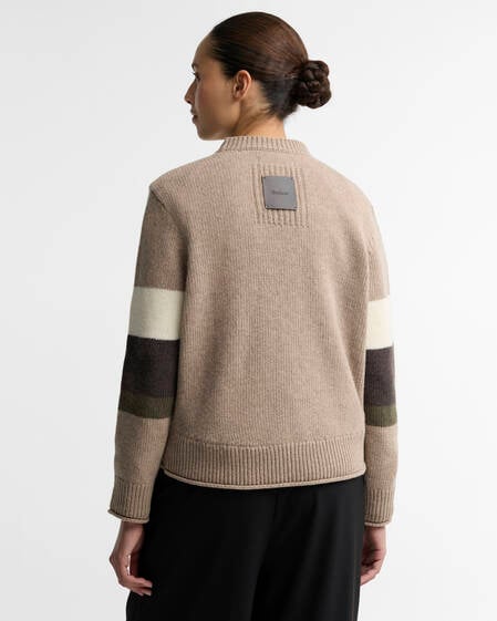 Maglione girocollo Wrenwood in lana con motivo a righe Warm Trench Multi