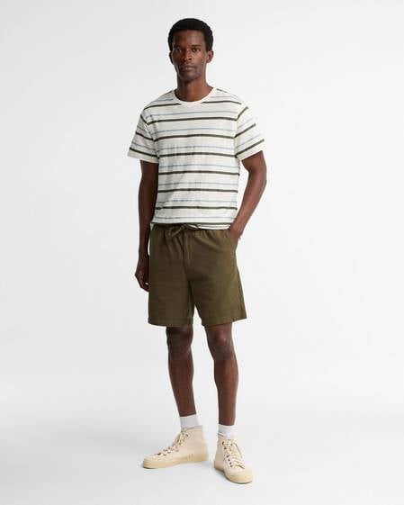Shorts in Oxford lavato con vestibilit&agrave; comoda 