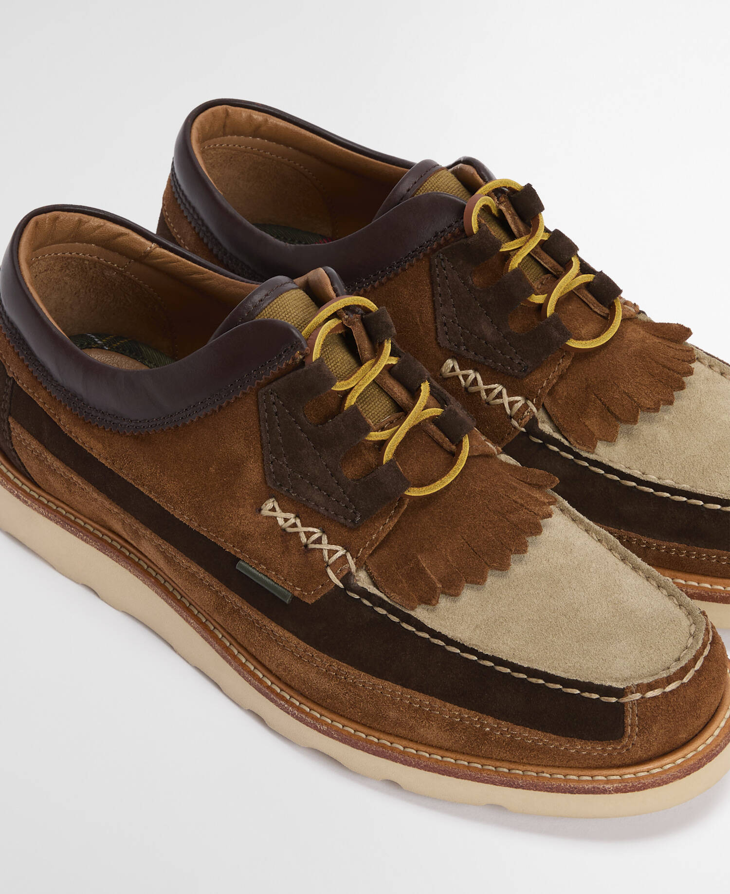 Grindon Moccasin Shoes Dark Brown/Tan/Light Beige Suede image number 2