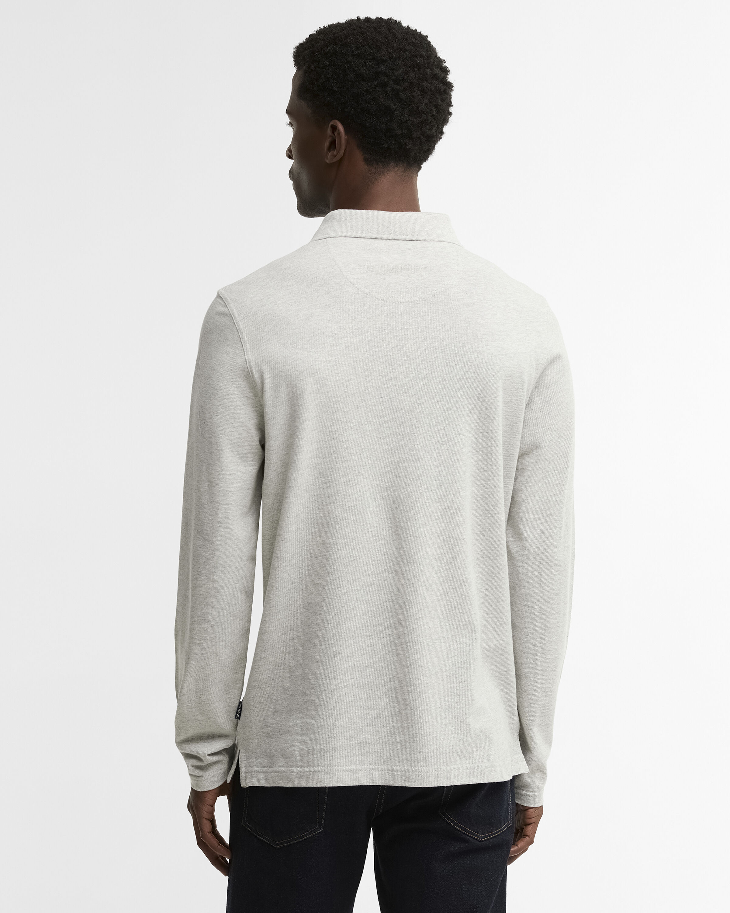 Blaine Tartan Long-Sleeved Polo Shirt Grey Marl