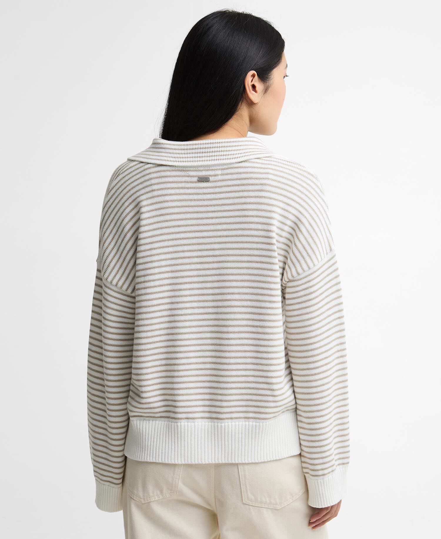 Aylesby Striped Collared Jumper Cloud/Sand Stripe