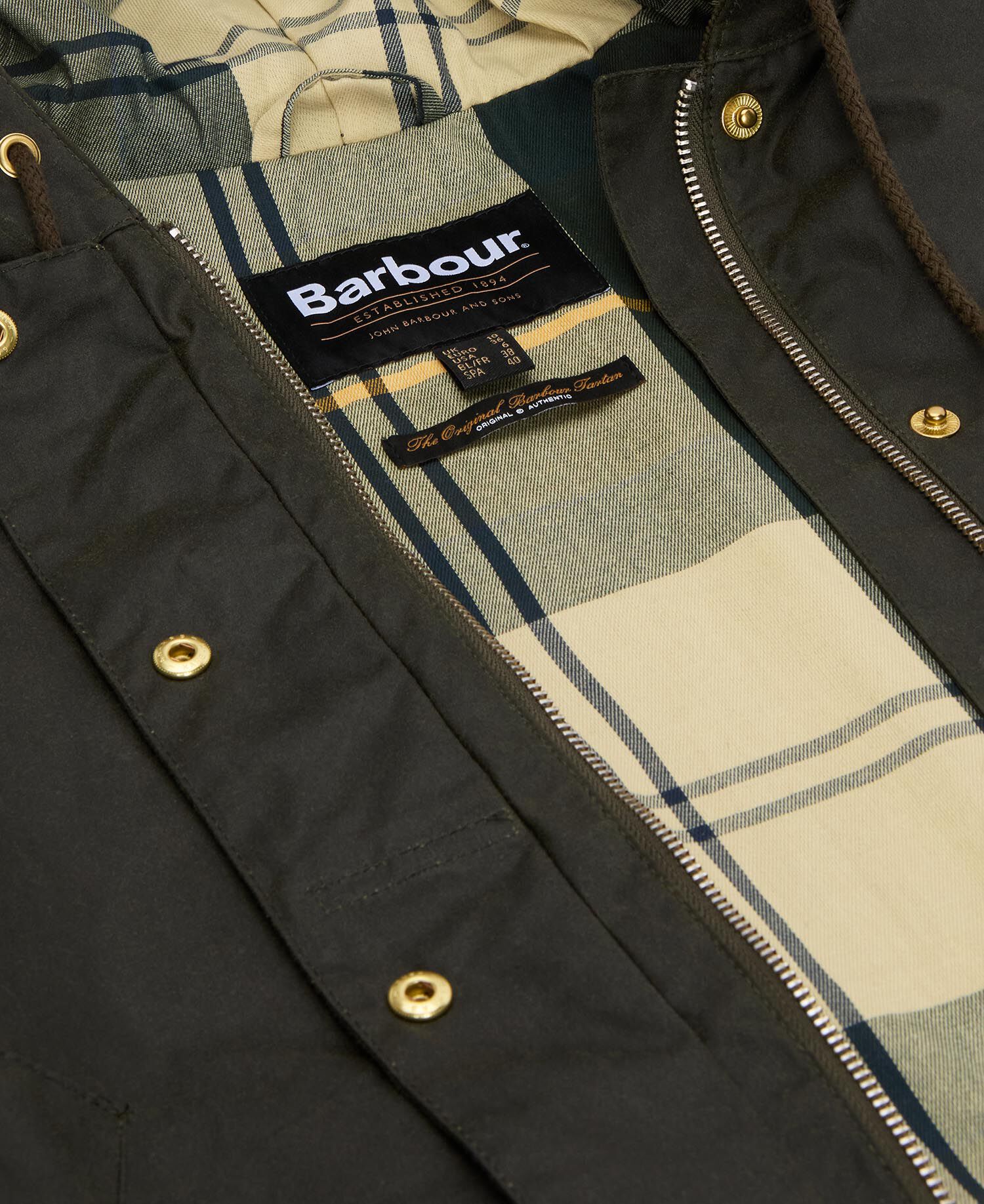 Giacca cerata Ryedale Archive Olive/Ancient Tartan