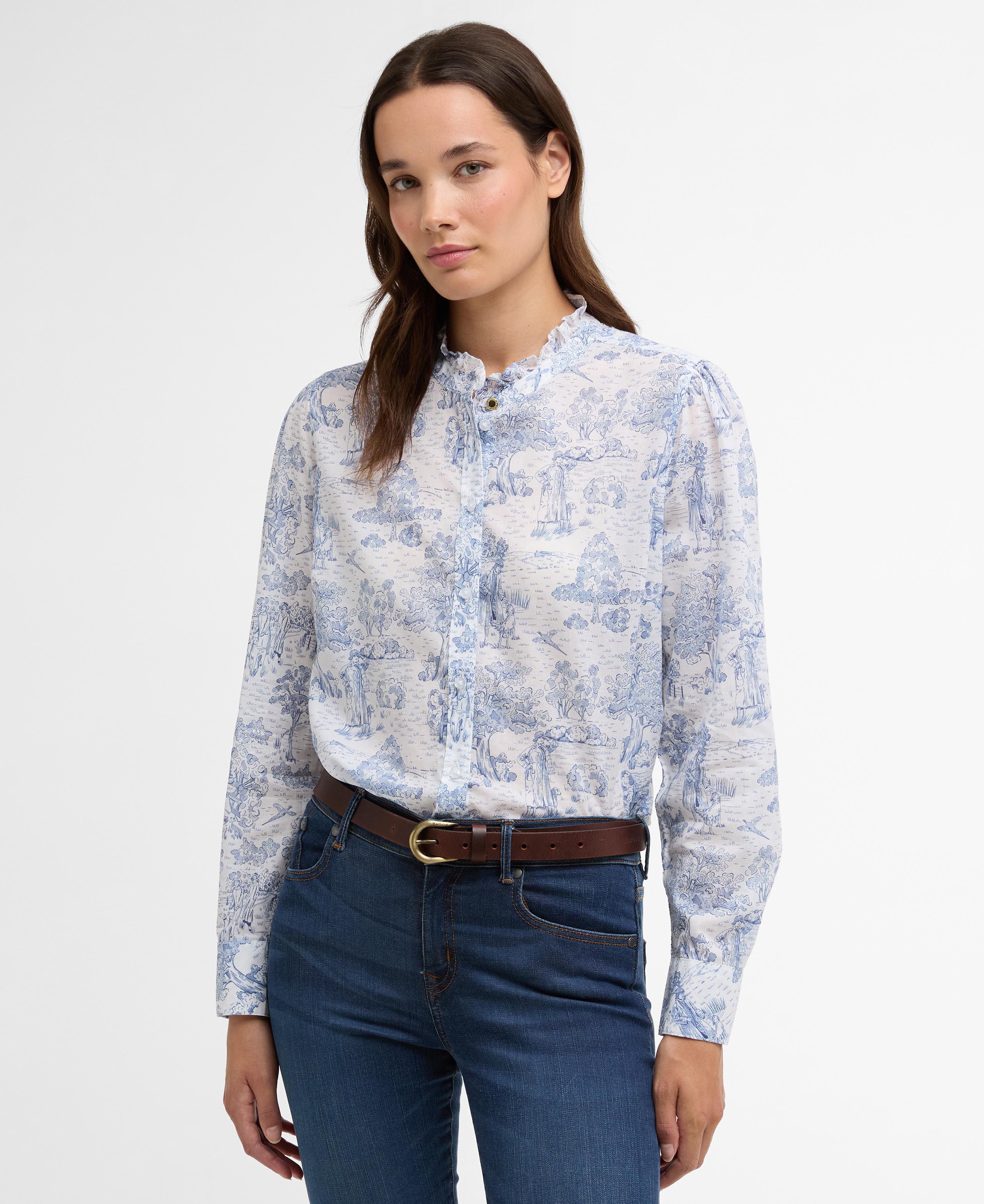 Hemd Wisteria Ink Blue Print