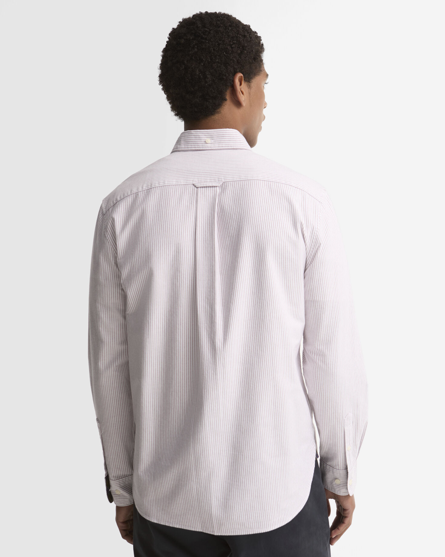 Striped Authentic-Fit Long-Sleeved Shirt Dk Red
