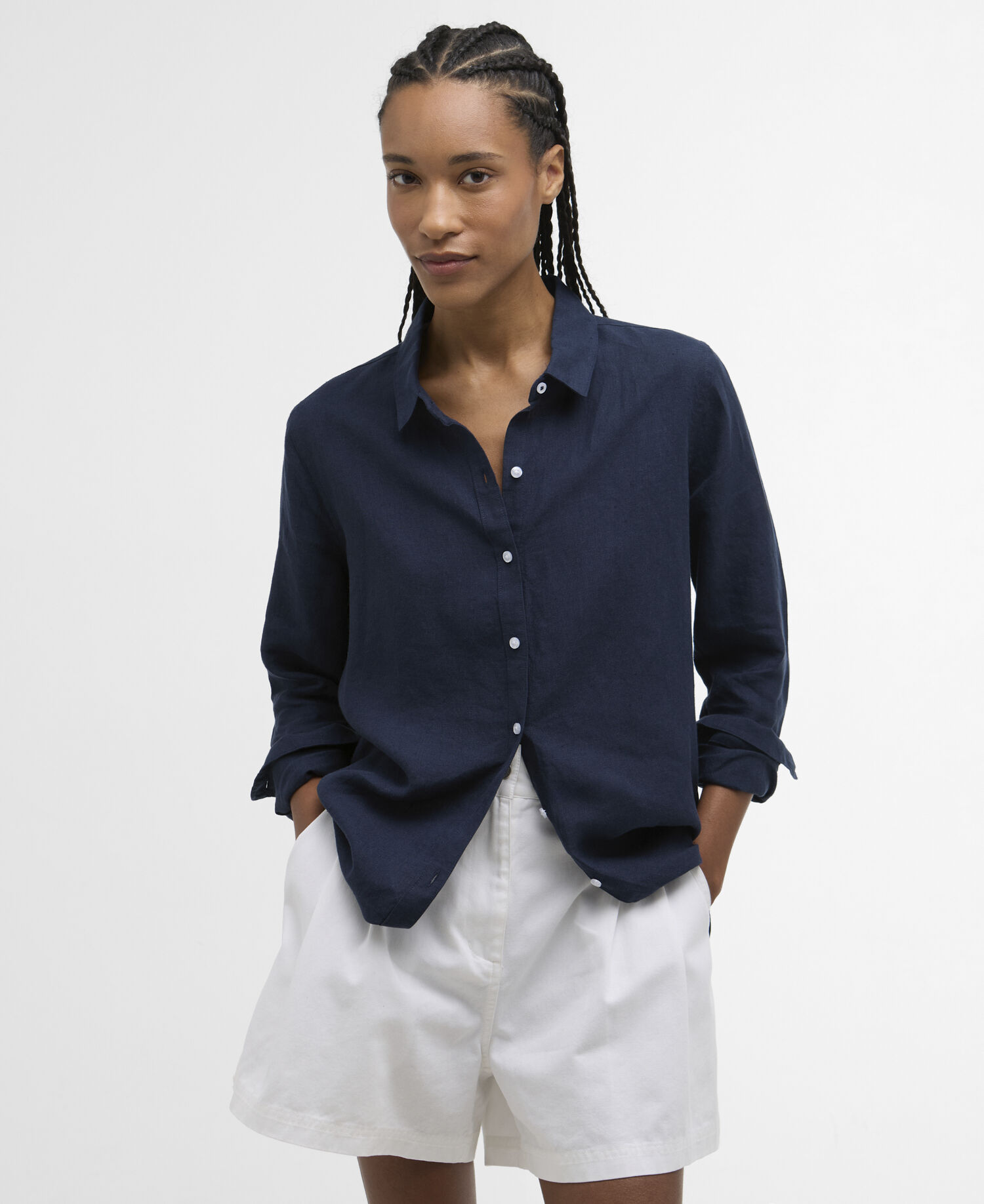 Marine Relaxed Long-Sleeved Shirt Navy