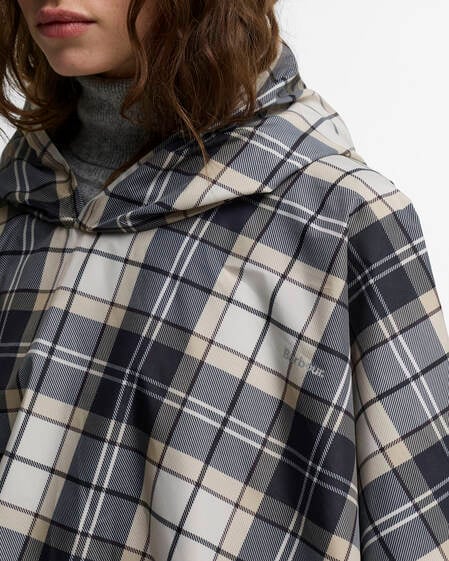 Portree Tartan Showerproof Poncho Light Birchwood Dress Tartan