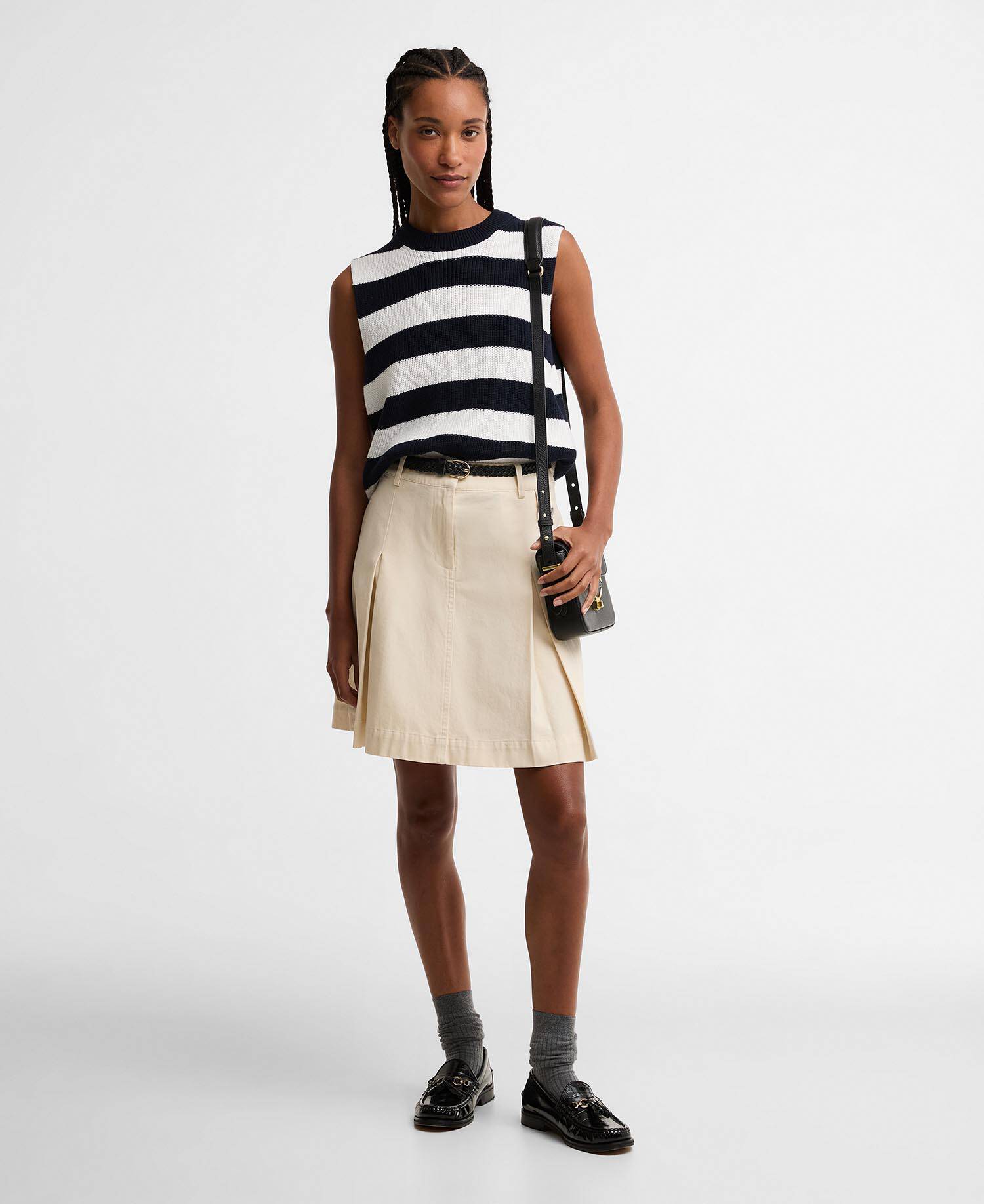 Aylesby Pleated Mini Skirt Original Ecru image number 0