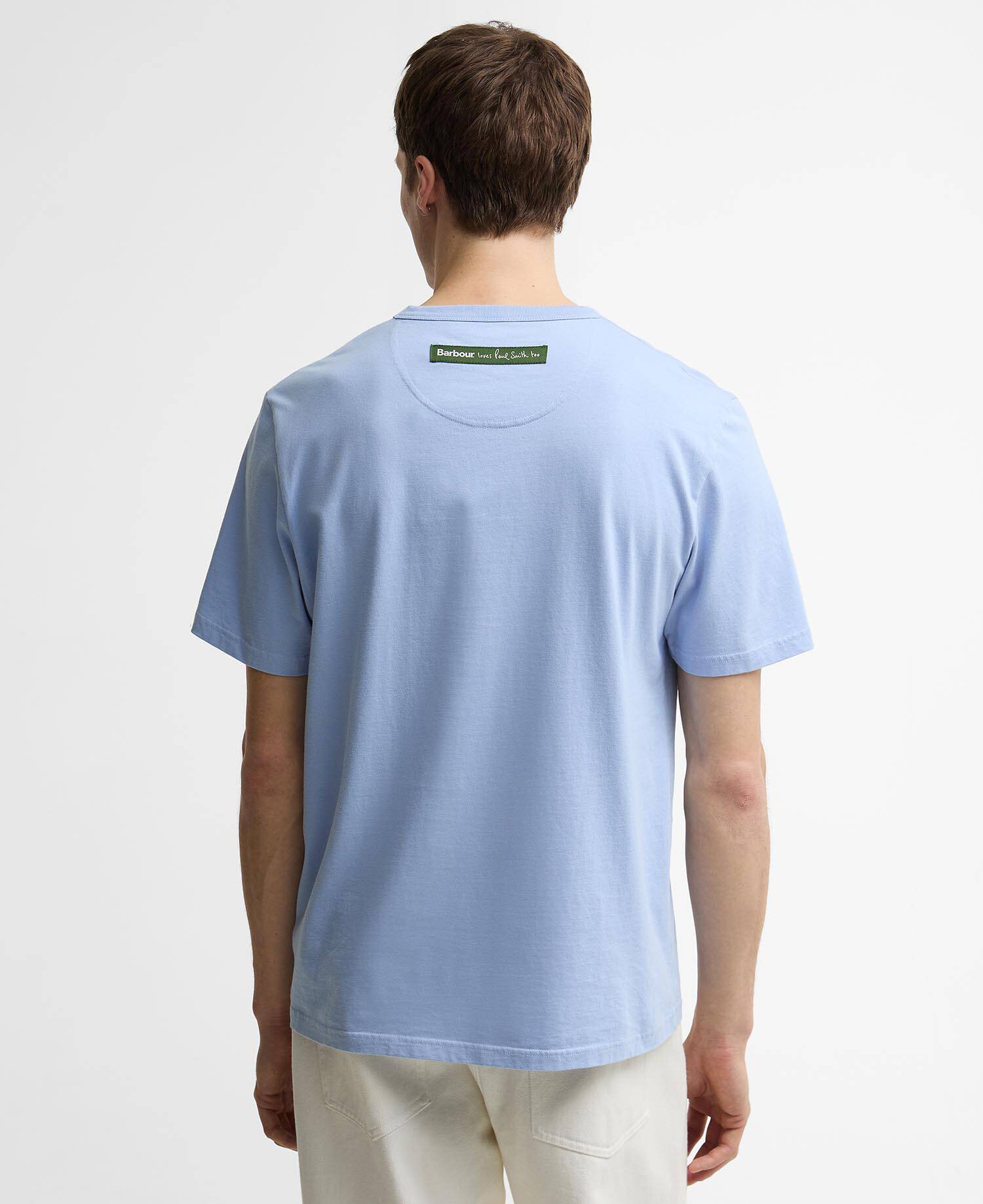 T-shirt a tema giacca da pesca Paul Smith Loves Barbour Mid Blue image number 2