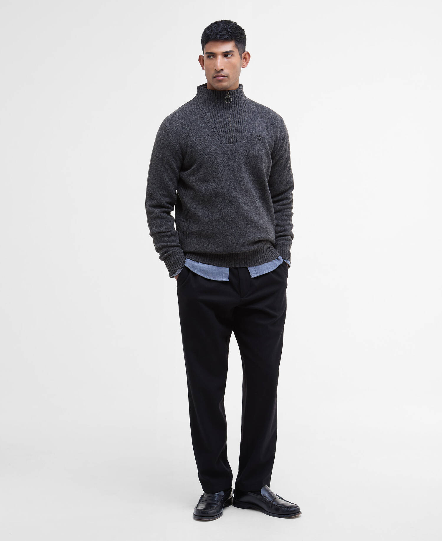 Essential Quarter-Zip Jumper Charcoal image number 1